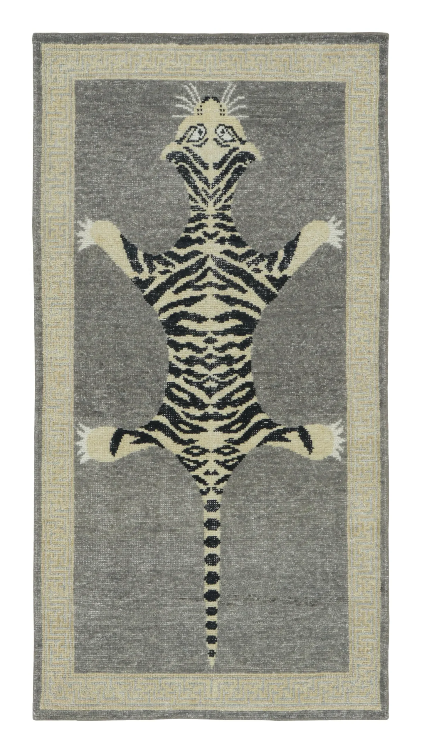Modern Distressed Tiger Runner Rug