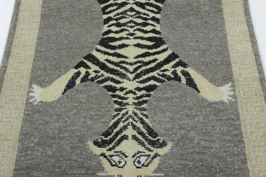 Modern Distressed Tiger Runner Rug