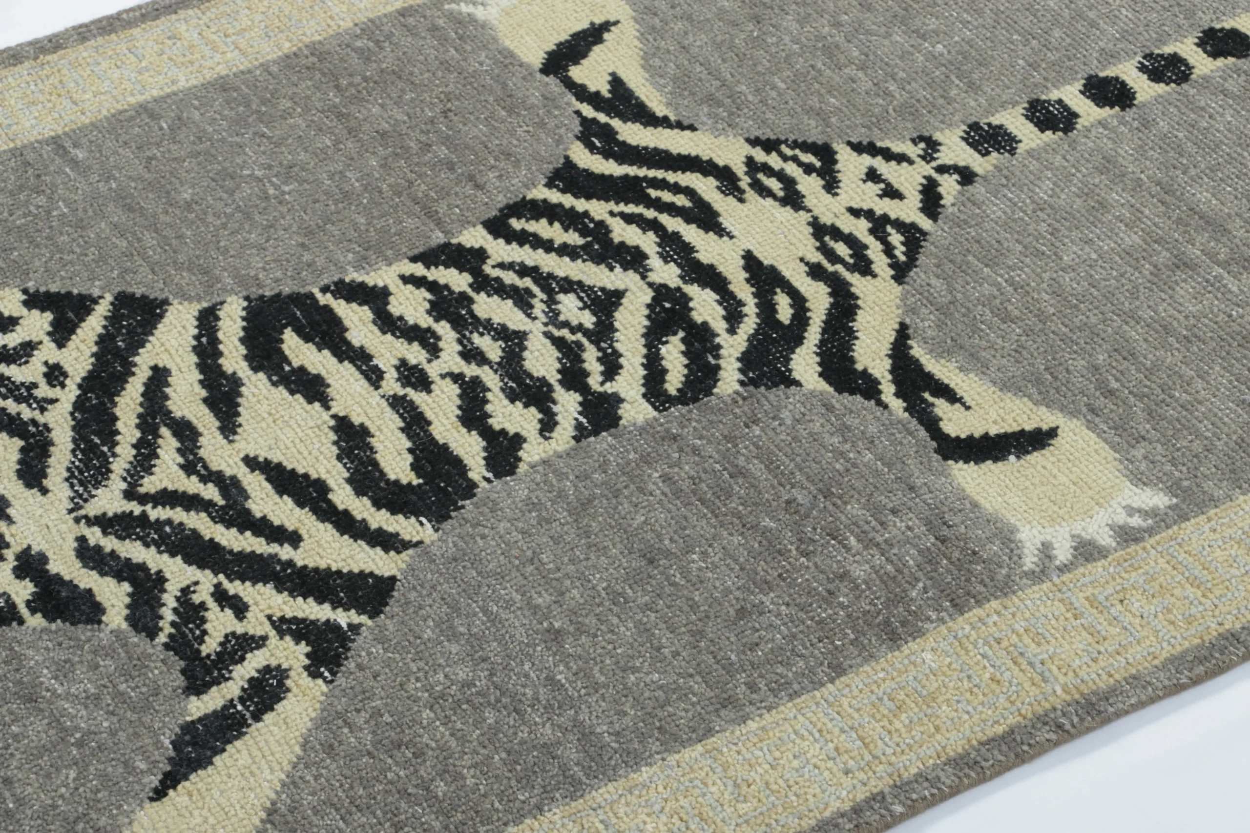 Modern Distressed Tiger Runner Rug