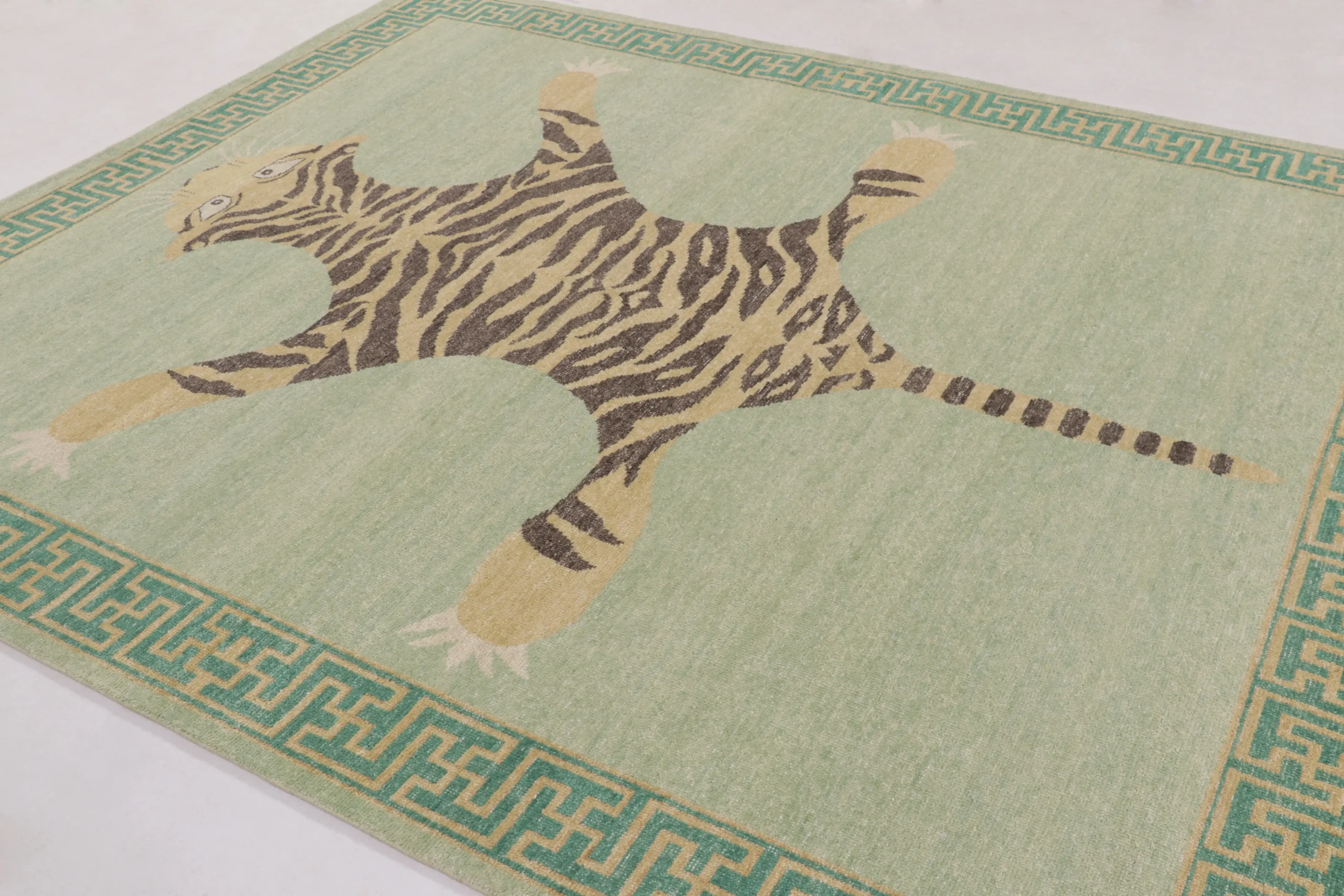Modern Distressed Tiger Rug