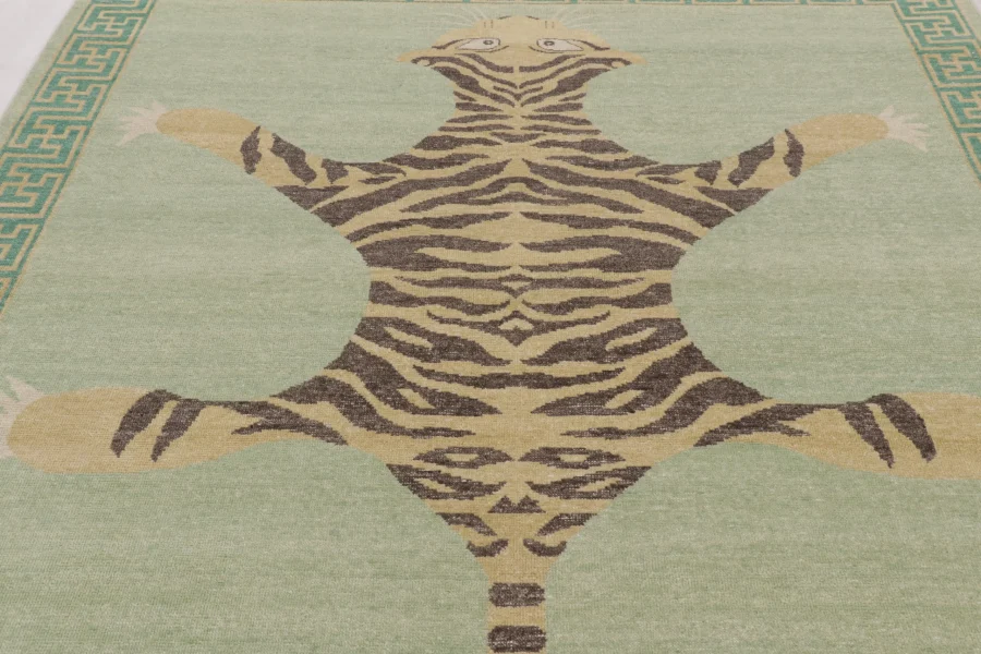 Modern Distressed Tiger Rug