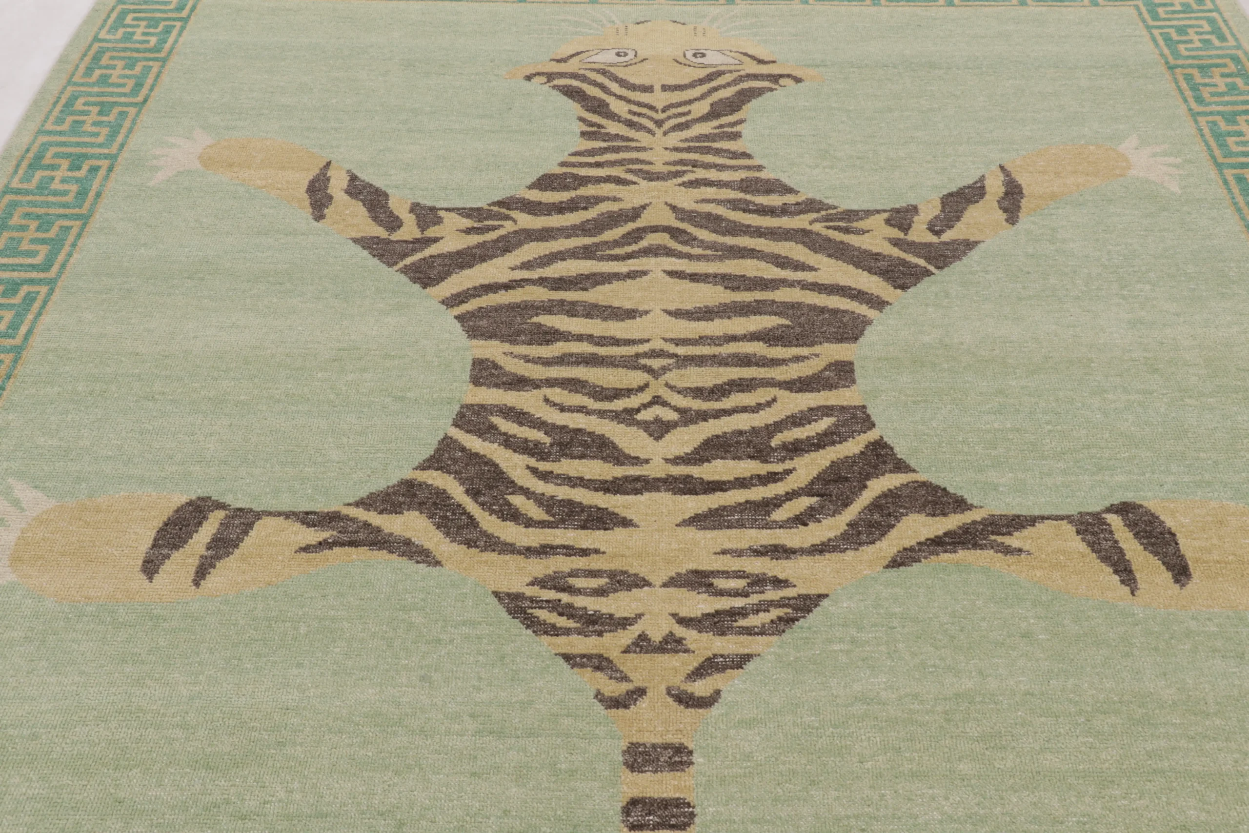 Modern Distressed Tiger Rug
