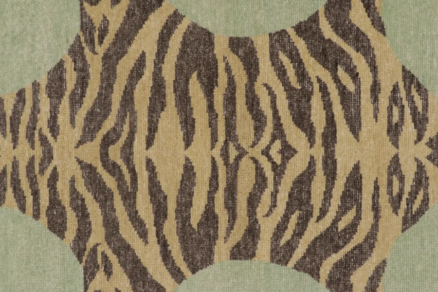 Modern Distressed Tiger Rug