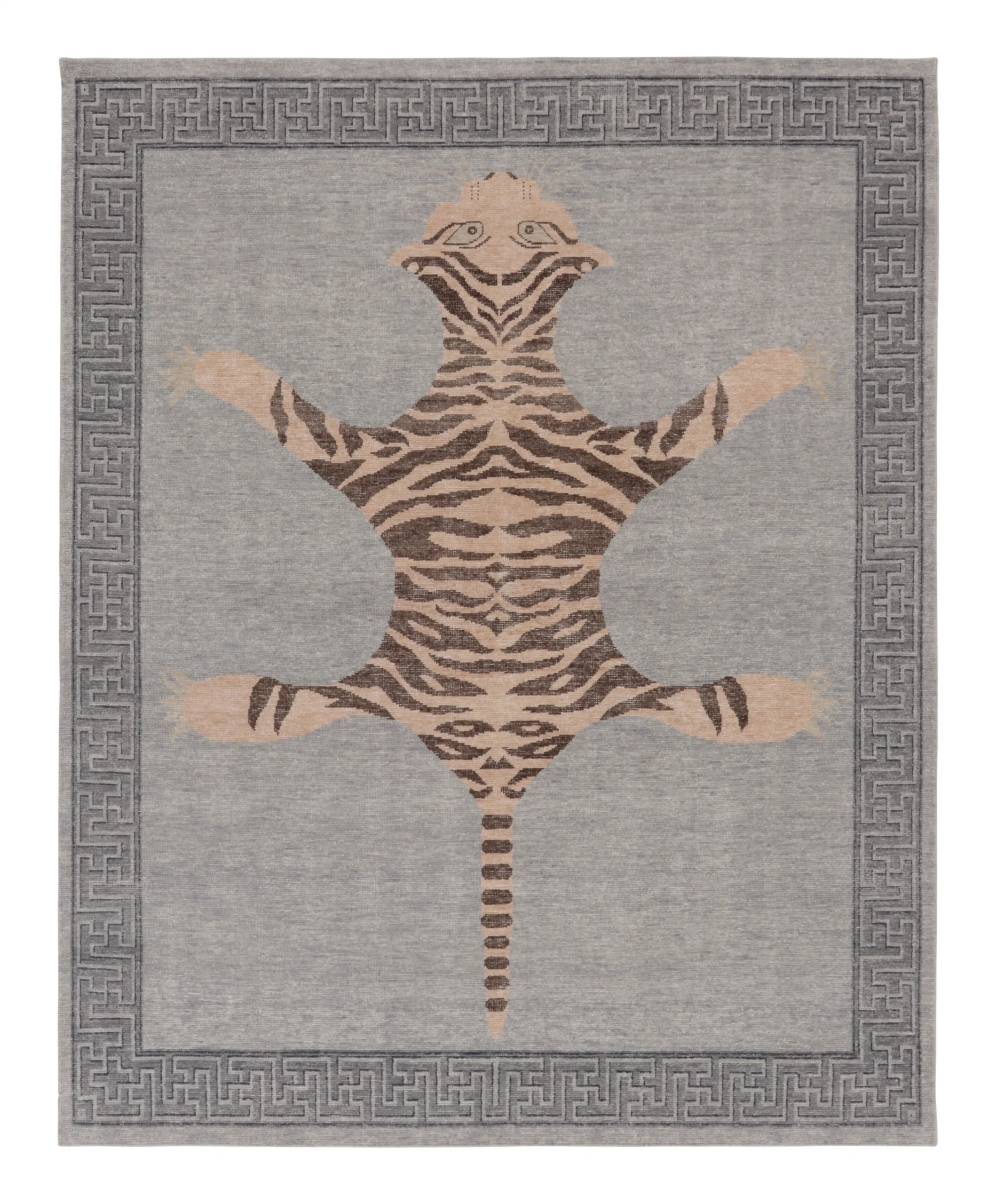 Modern Distressed Tiger Rug