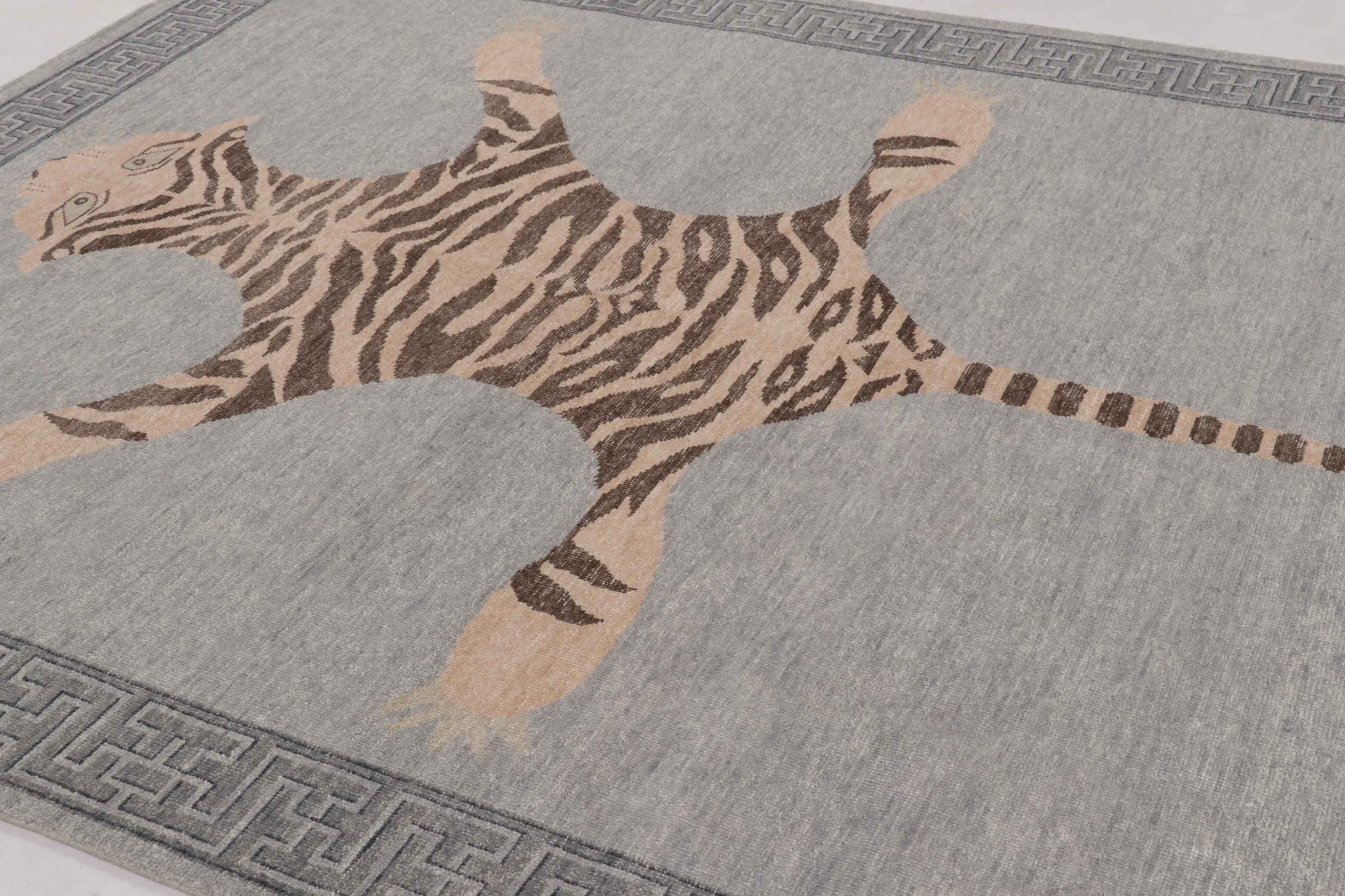 Modern Distressed Tiger Rug