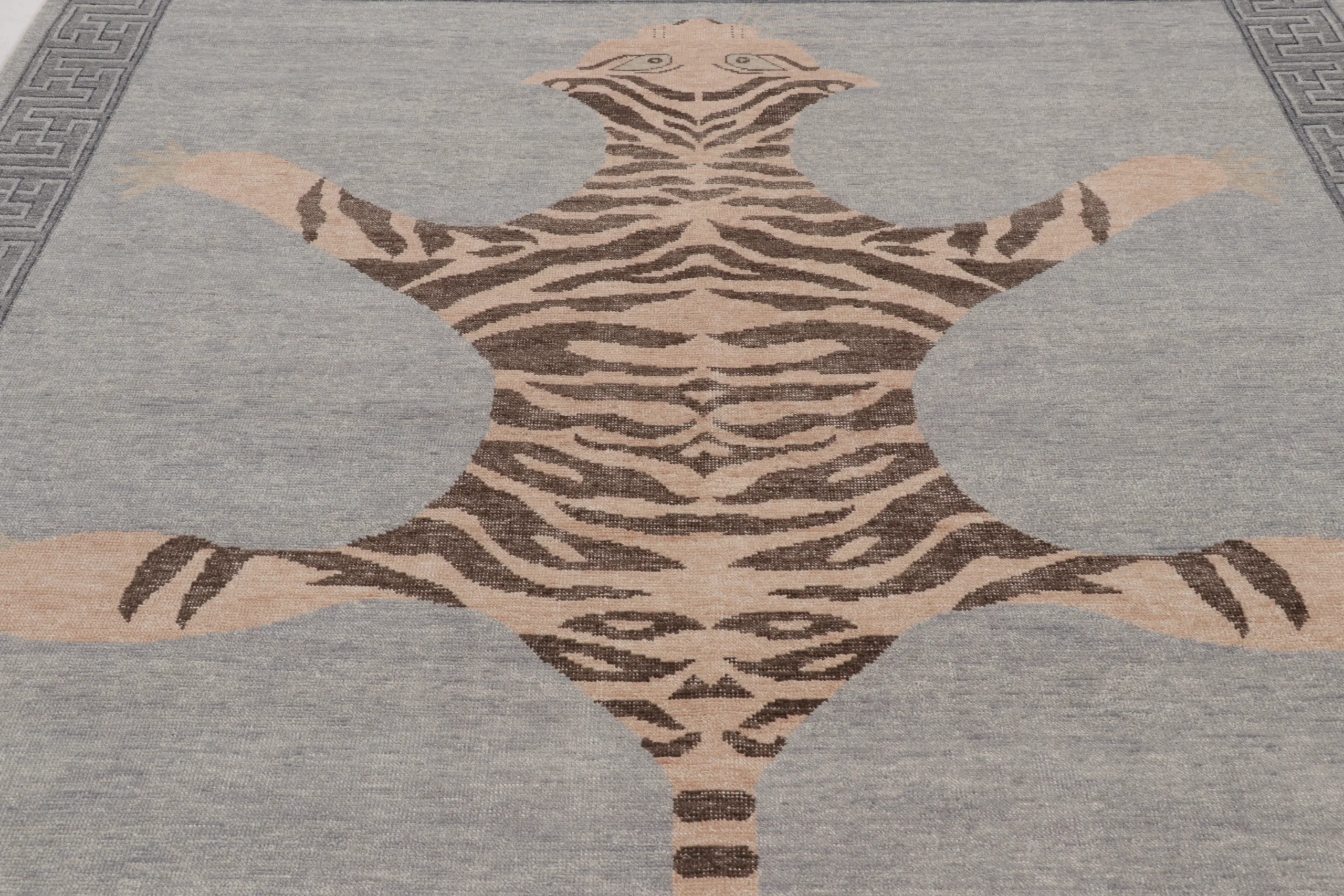 Modern Distressed Tiger Rug