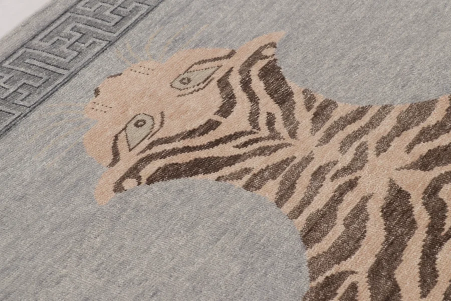 Modern Distressed Tiger Rug