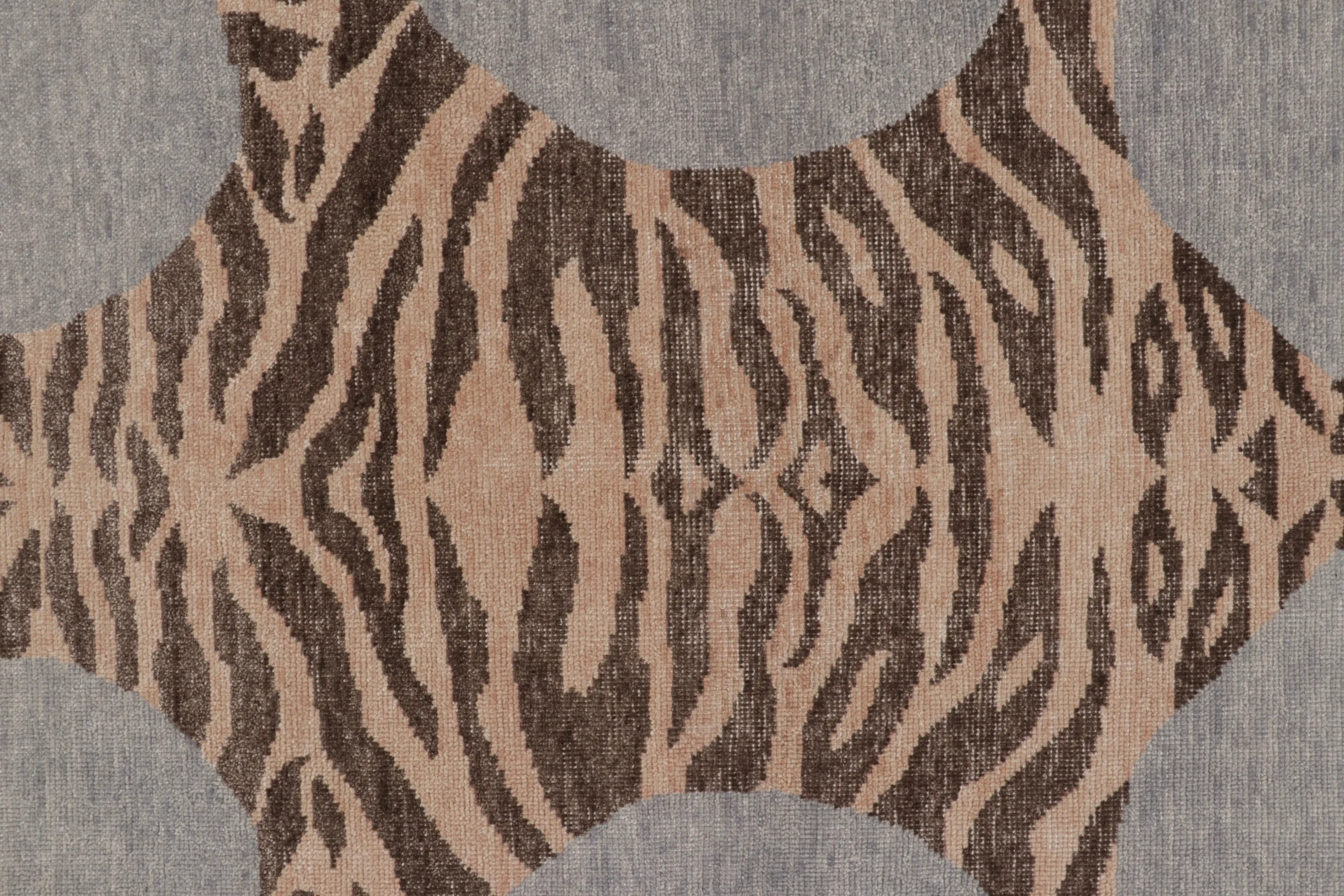 Modern Distressed Tiger Rug
