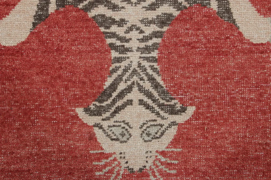 Modern Distressed Tiger Runner Rug
