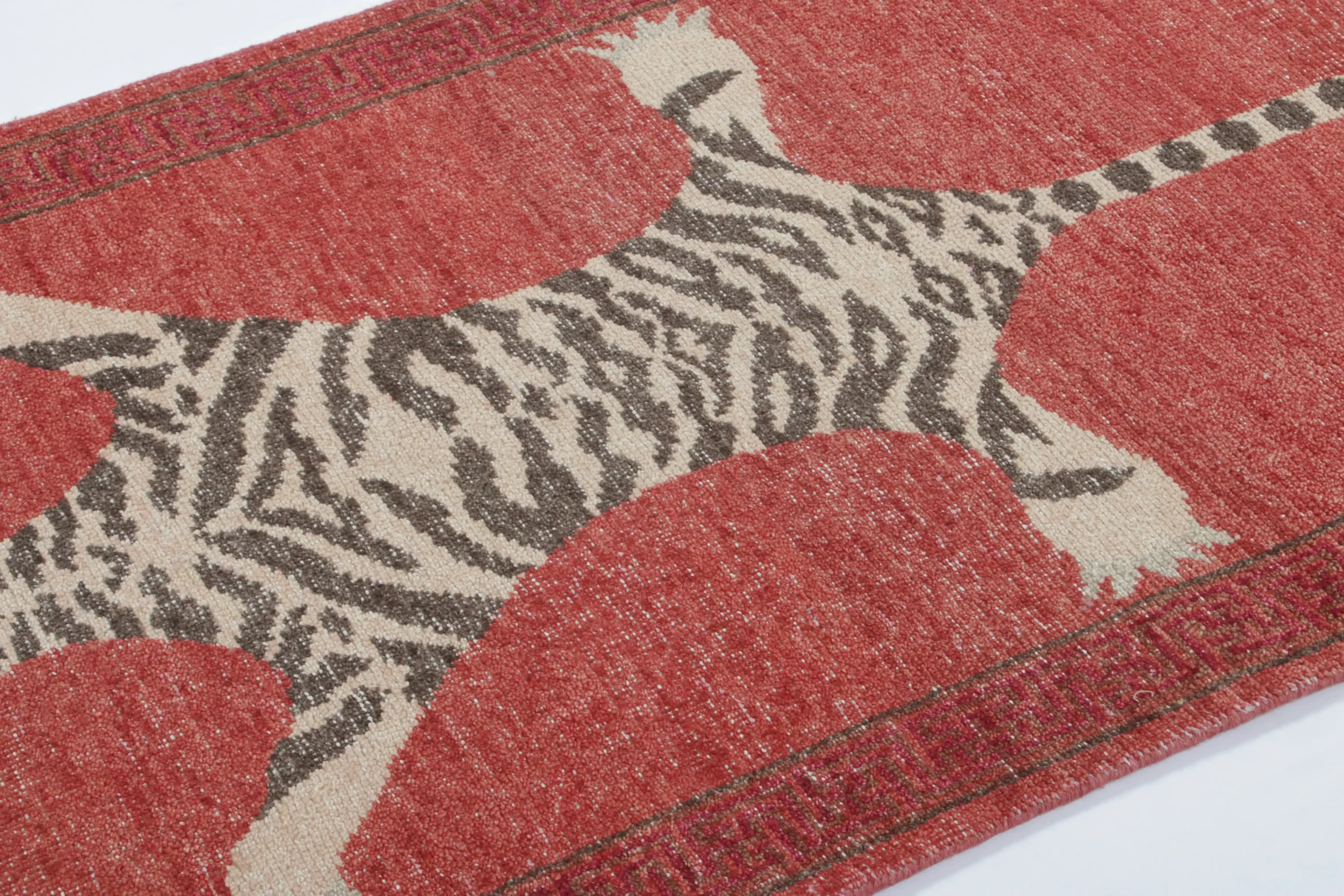 Modern Distressed Tiger Runner Rug