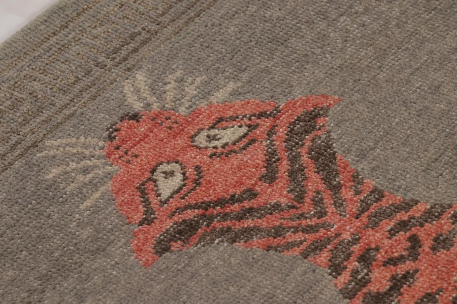 Rug & Kilim’s Modern Pictorial Distressed Runner Rug