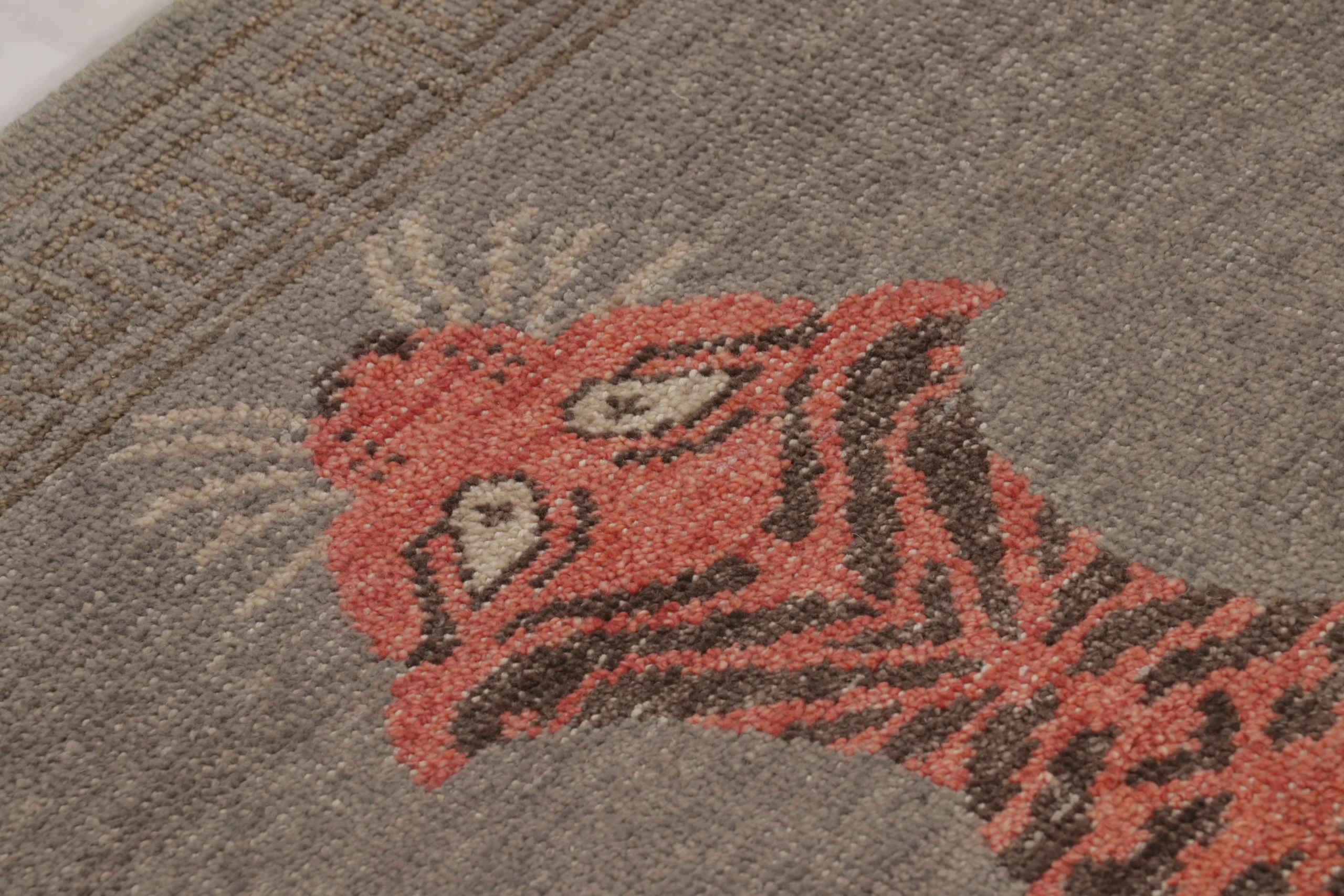 Rug & Kilim’s Modern Pictorial Distressed Runner Rug