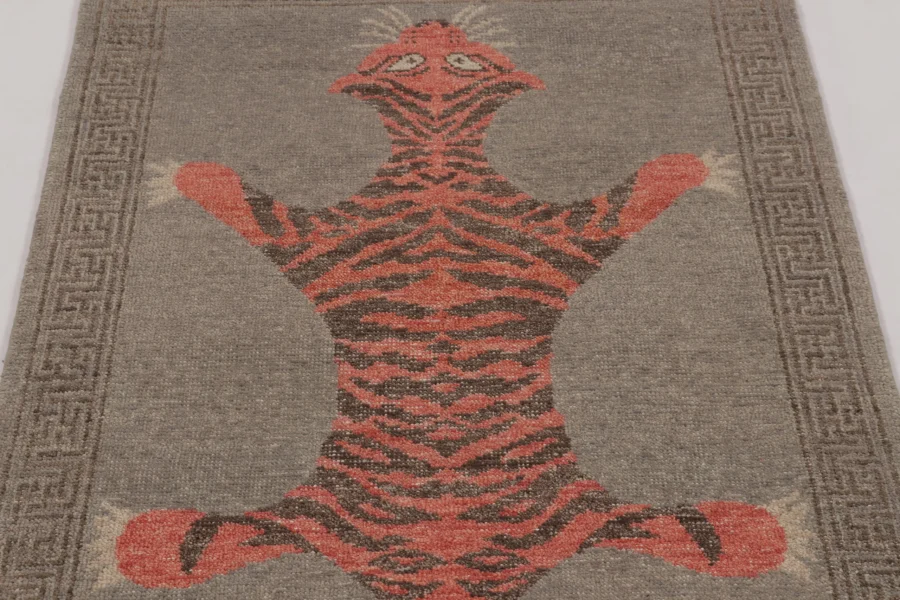 Rug & Kilim’s Modern Pictorial Distressed Runner Rug