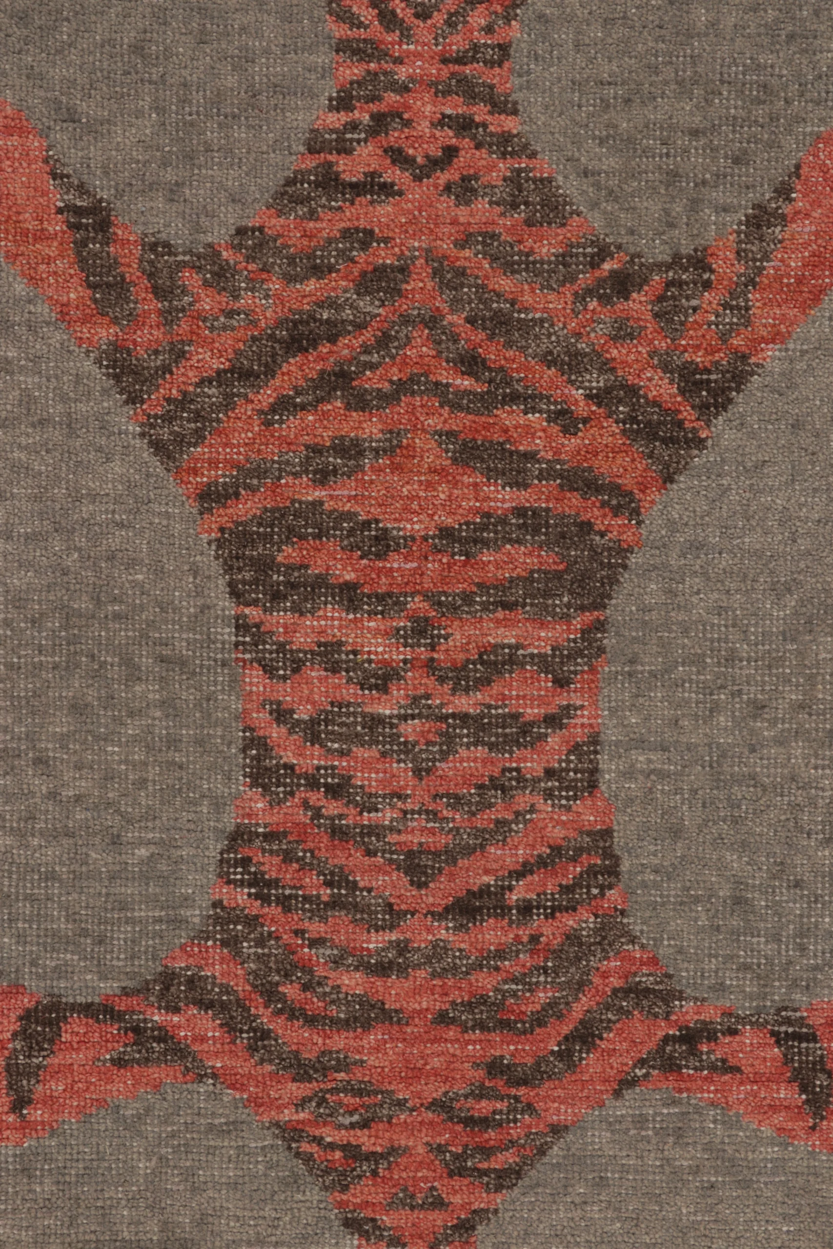 Rug & Kilim’s Modern Pictorial Distressed Runner Rug