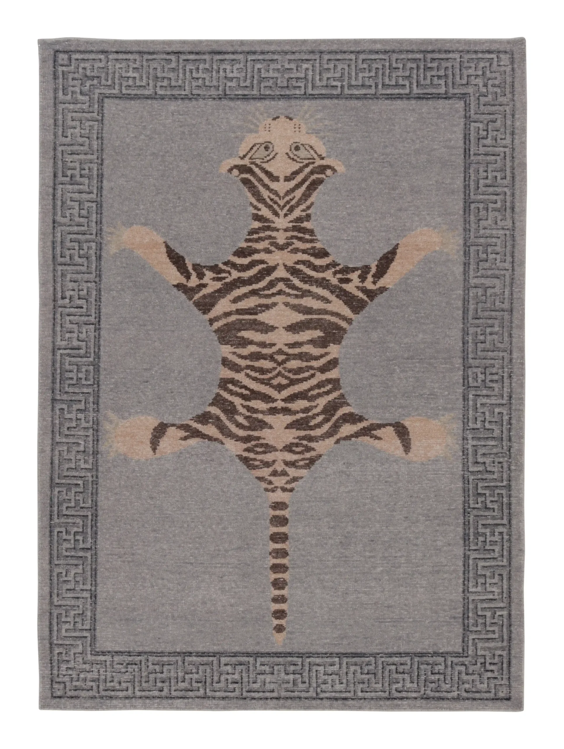 Modern Distressed Tiger Rug