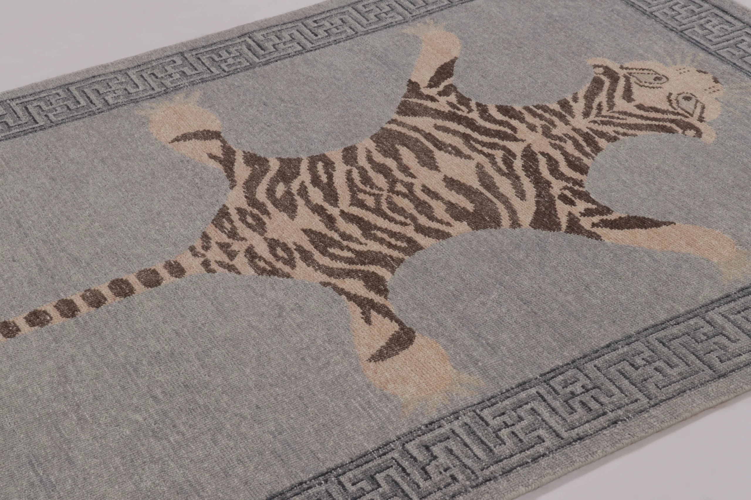 Modern Distressed Tiger Rug