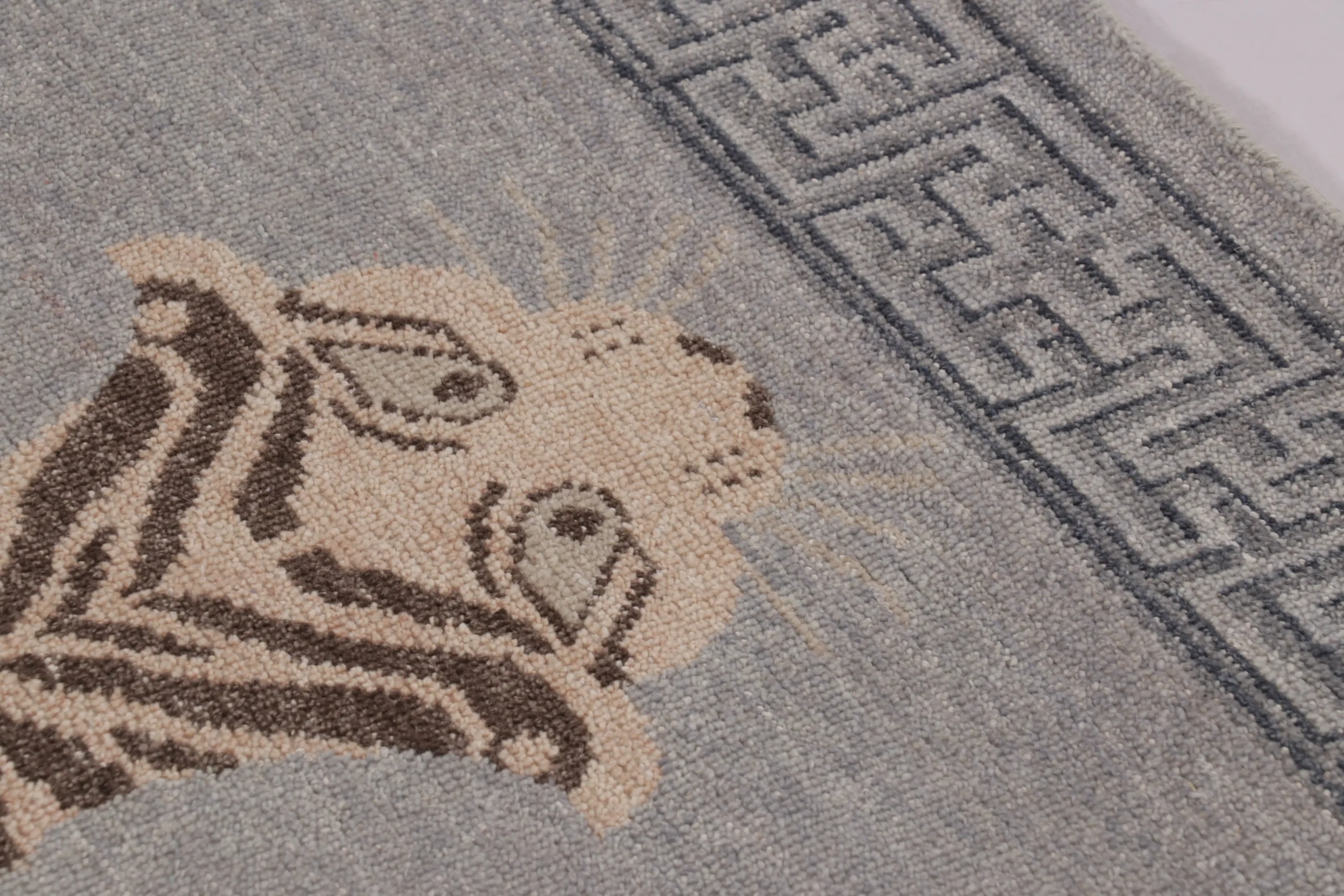 Modern Distressed Tiger Rug