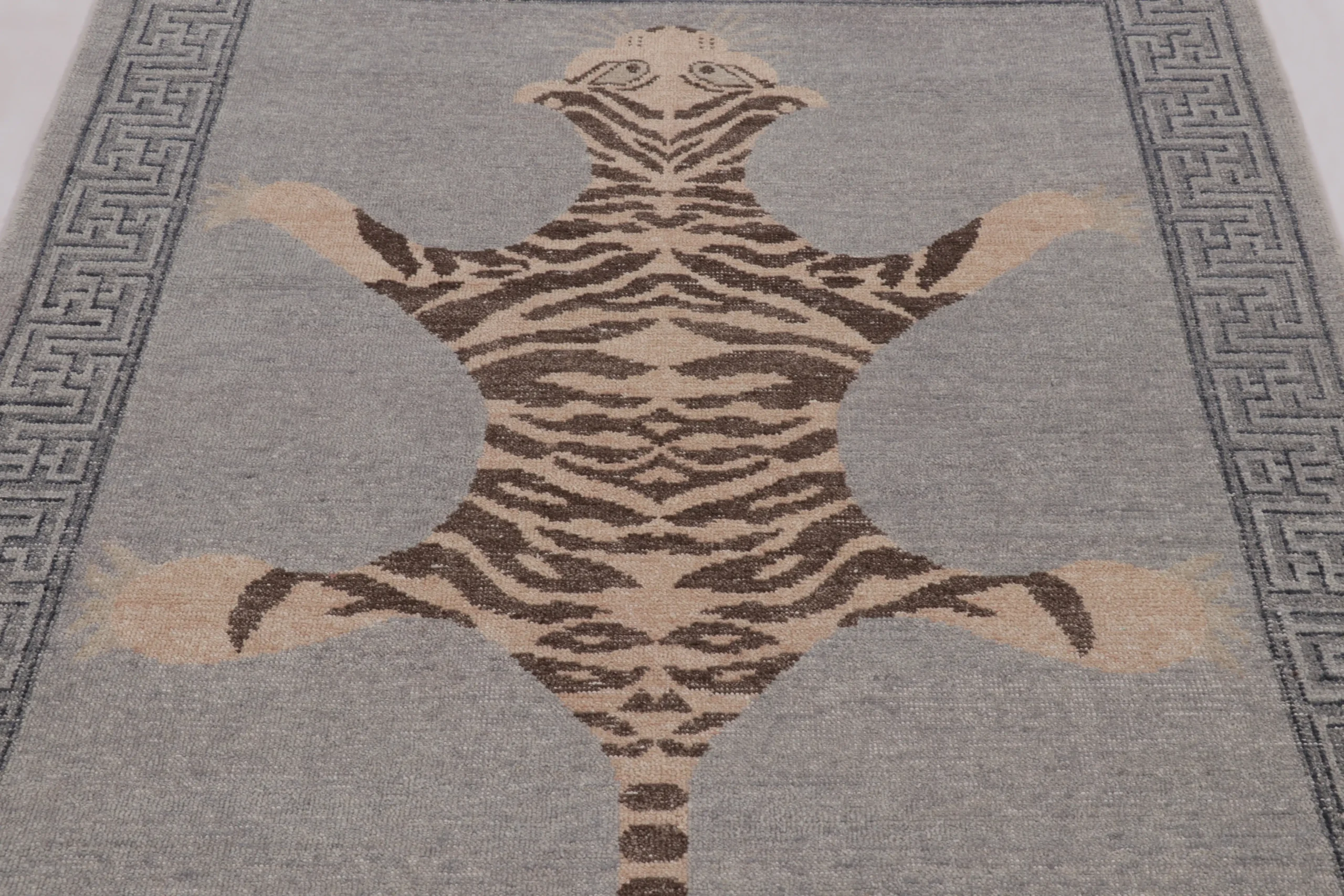 Modern Distressed Tiger Rug