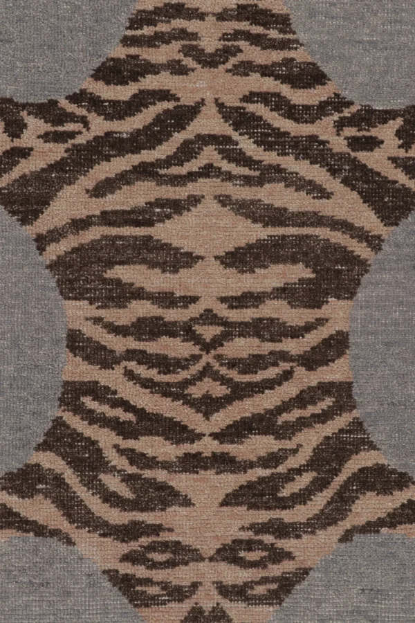 Modern Distressed Tiger Rug