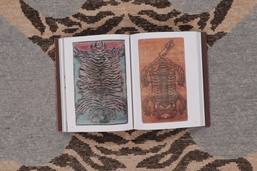 Modern Distressed Tiger Rug
