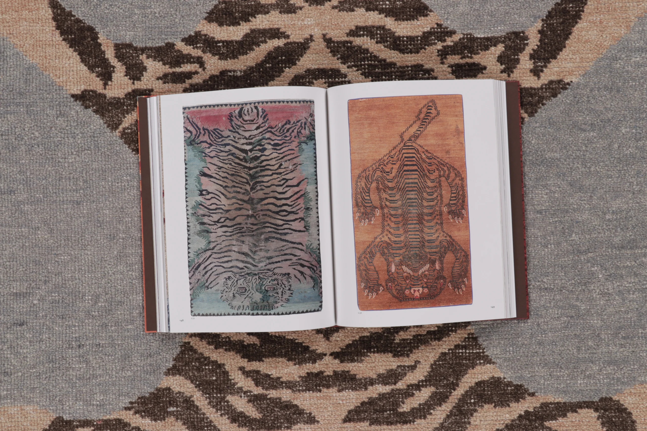 Modern Distressed Tiger Rug