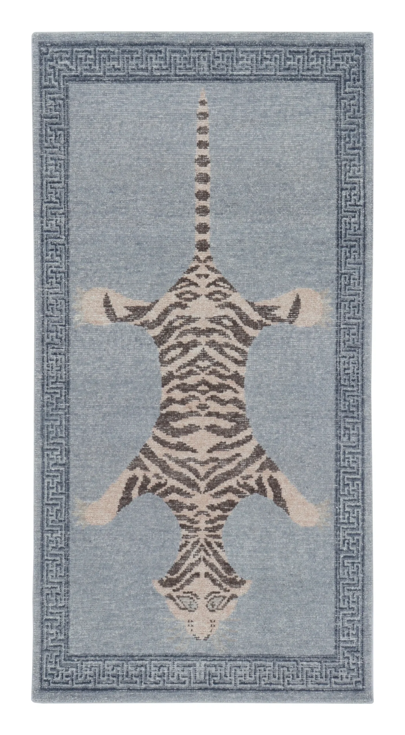 Modern Distressed Tiger Runner Rug