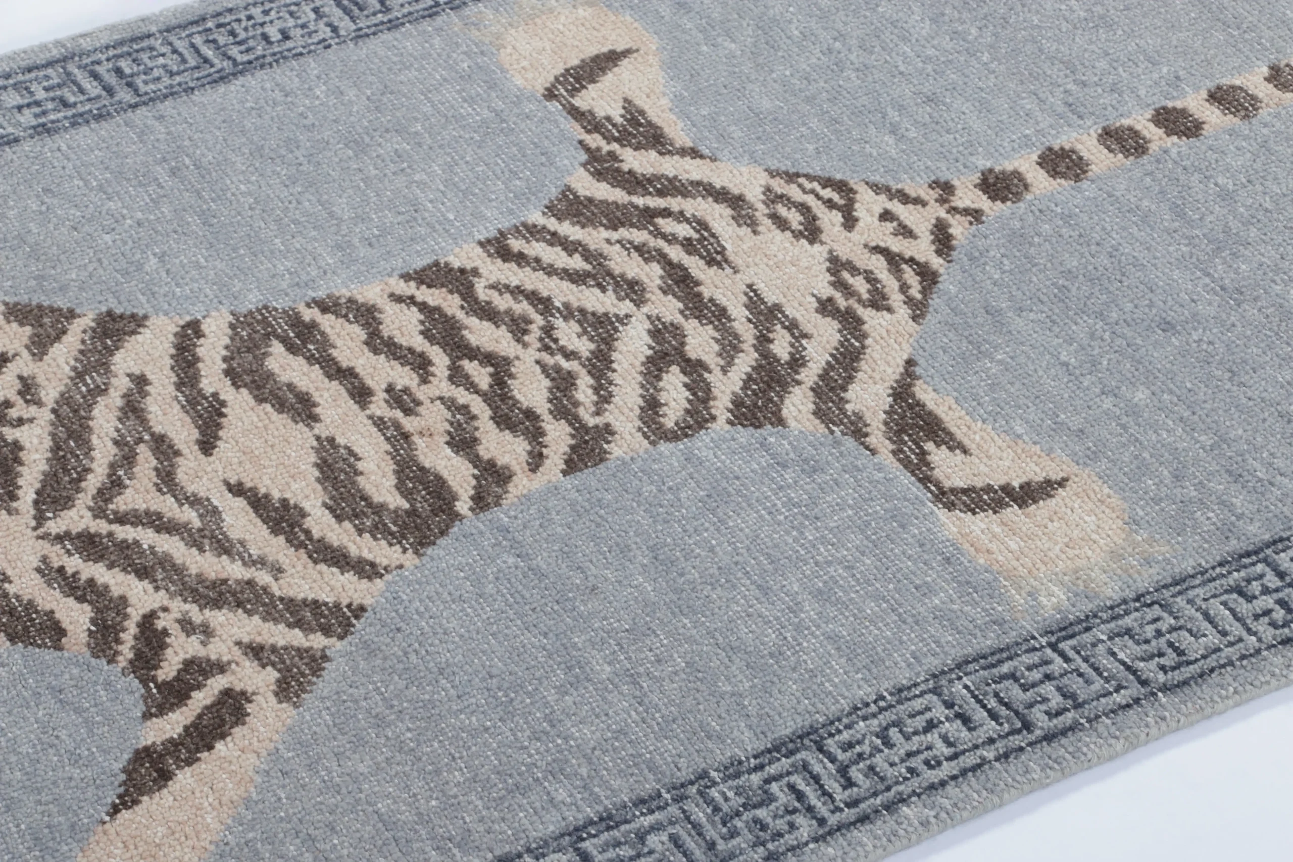 Modern Distressed Tiger Runner Rug