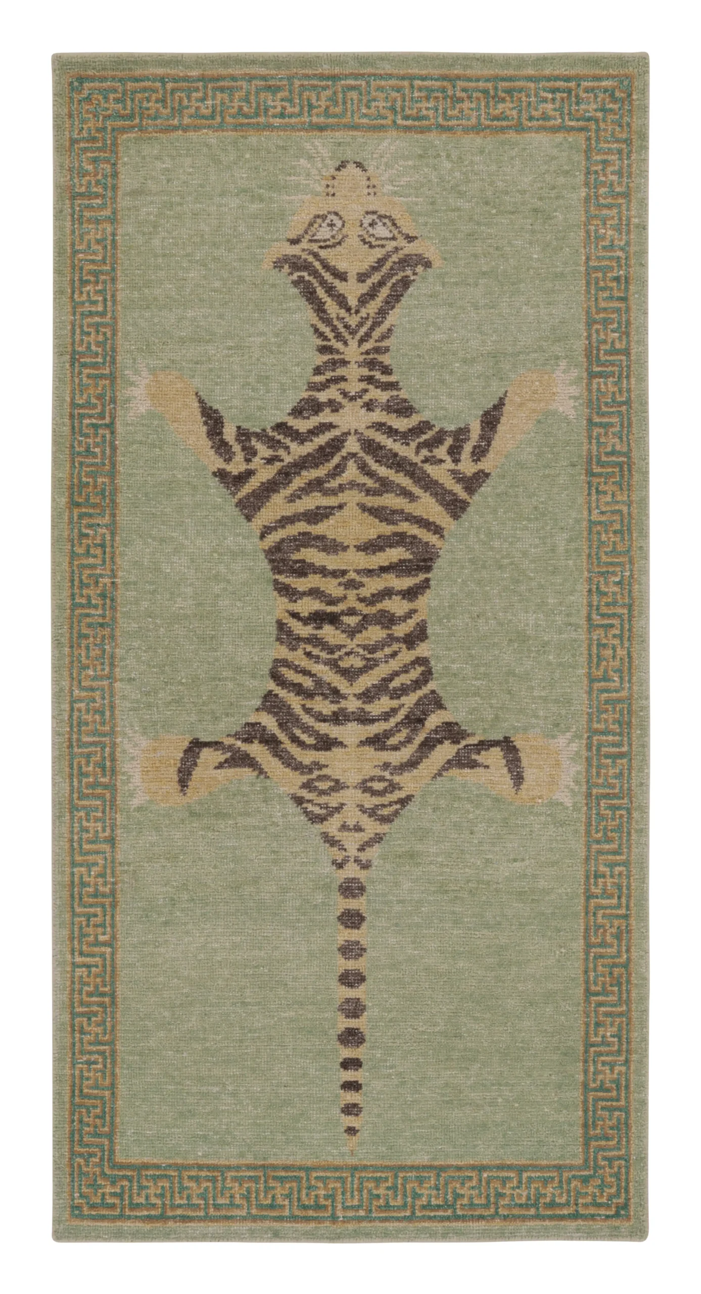 Modern Distressed Tiger Runner Rug