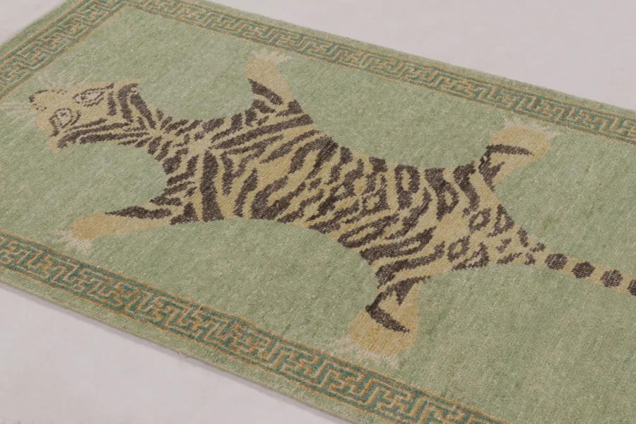 Modern Distressed Tiger Runner Rug