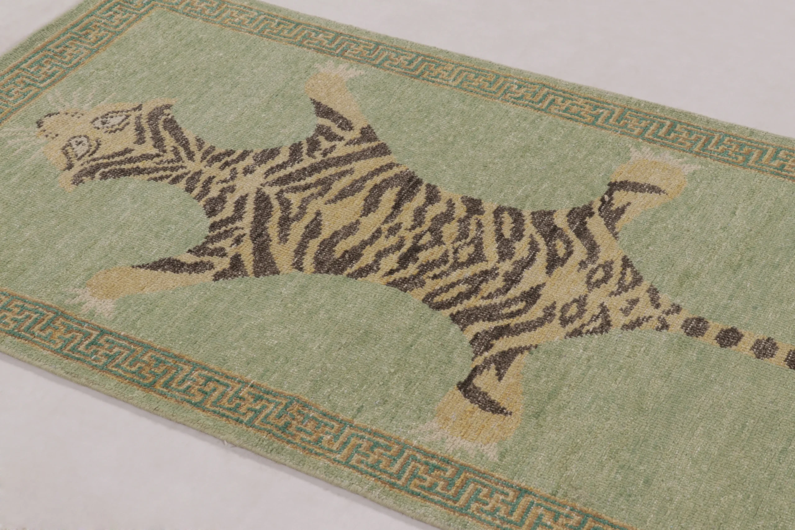 Modern Distressed Tiger Runner Rug