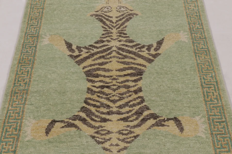 Modern Distressed Tiger Runner Rug