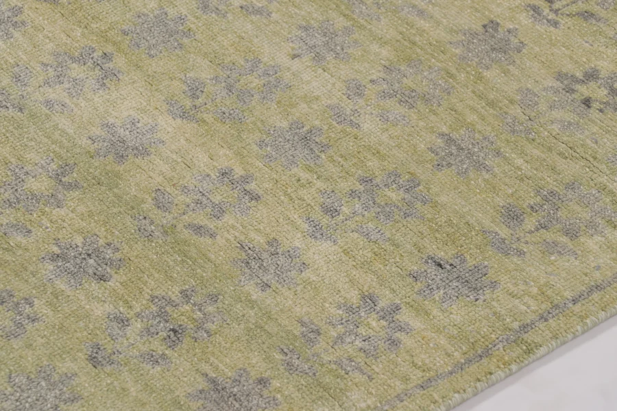 Floral Block Print Square Rug