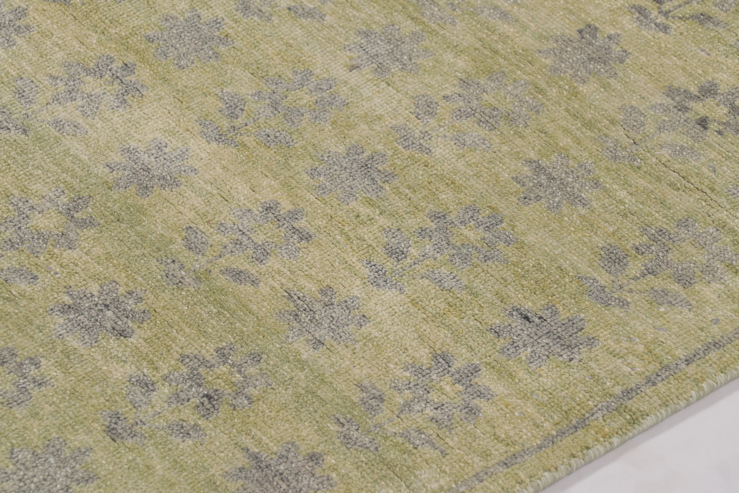 Floral Block Print Square Rug
