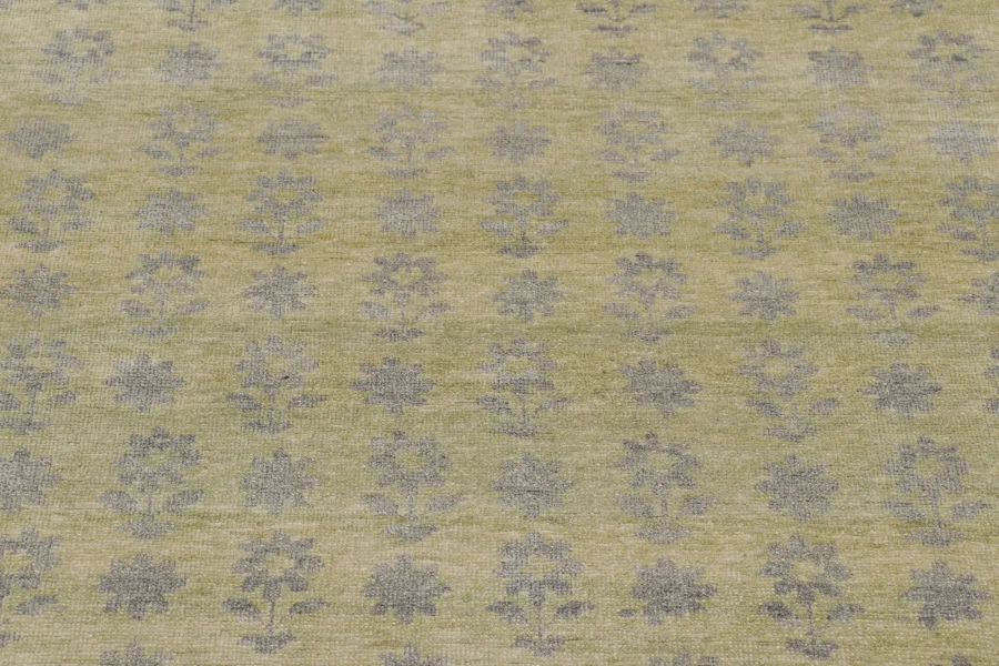 Floral Block Print Square Rug