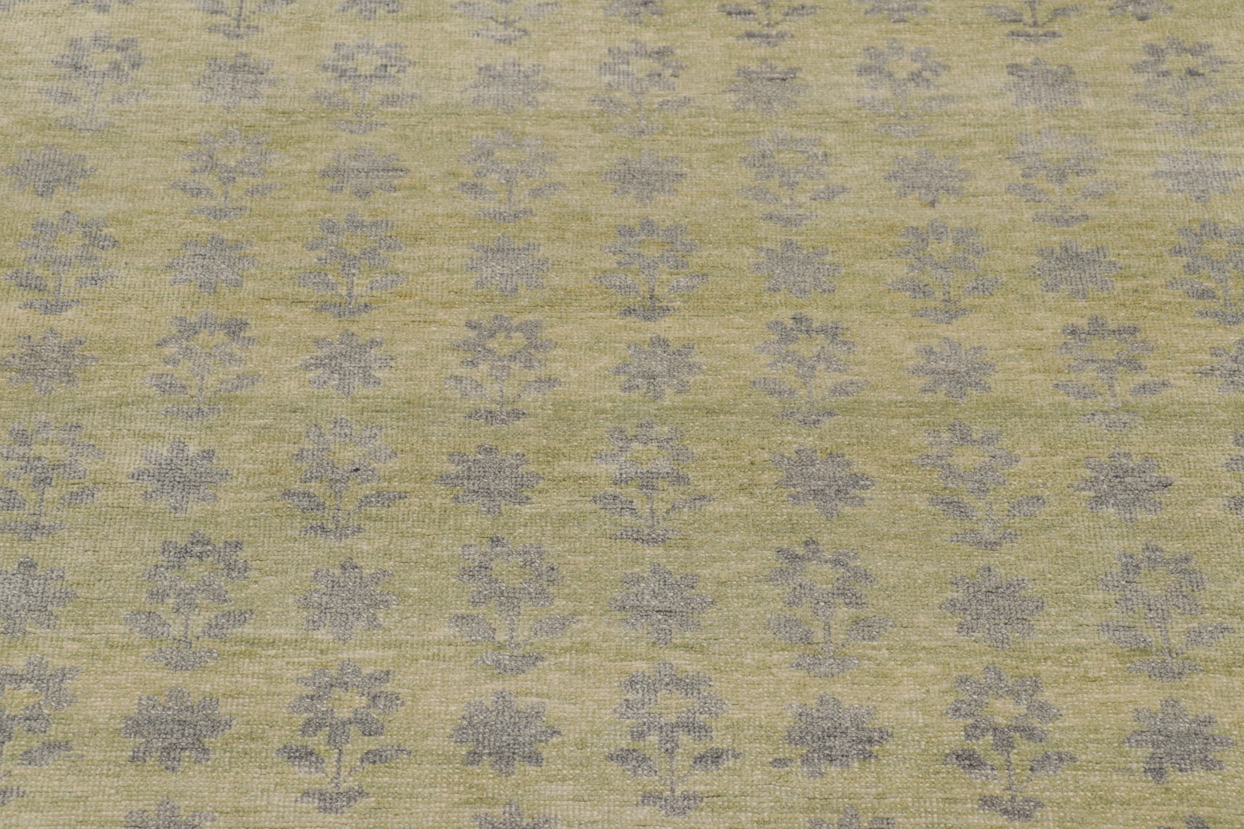 Floral Block Print Square Rug