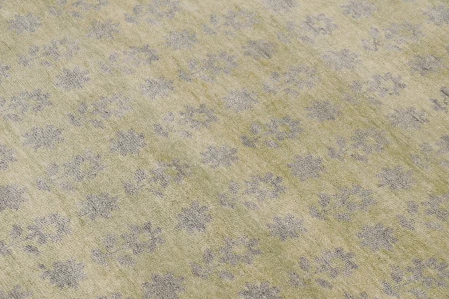 Floral Block Print Square Rug