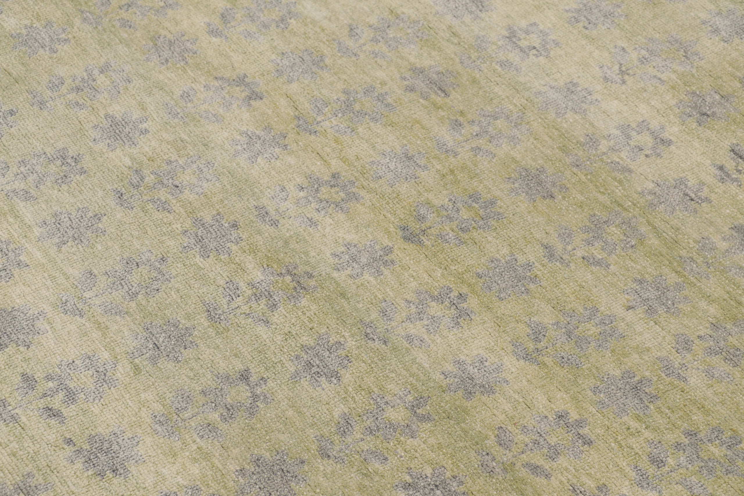 Floral Block Print Square Rug