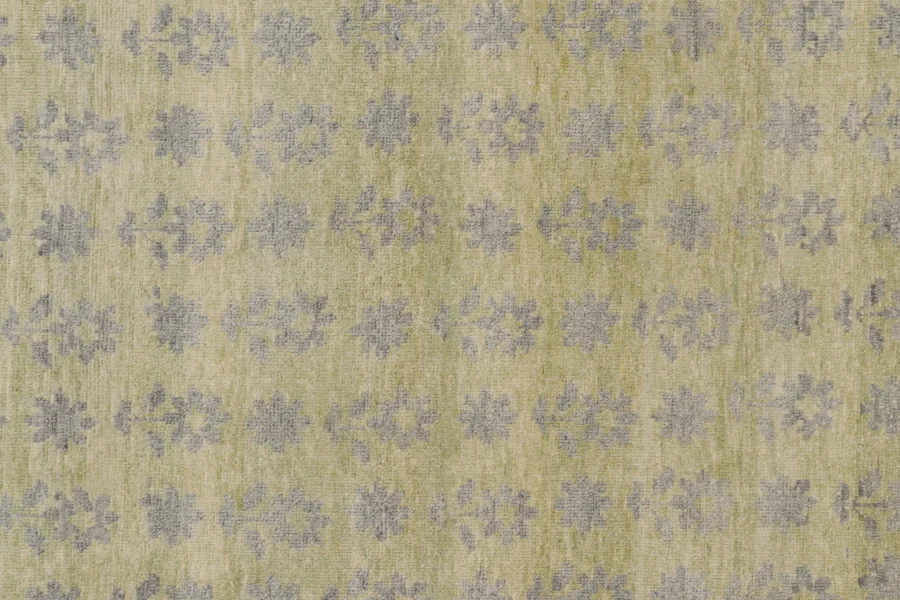 Floral Block Print Square Rug