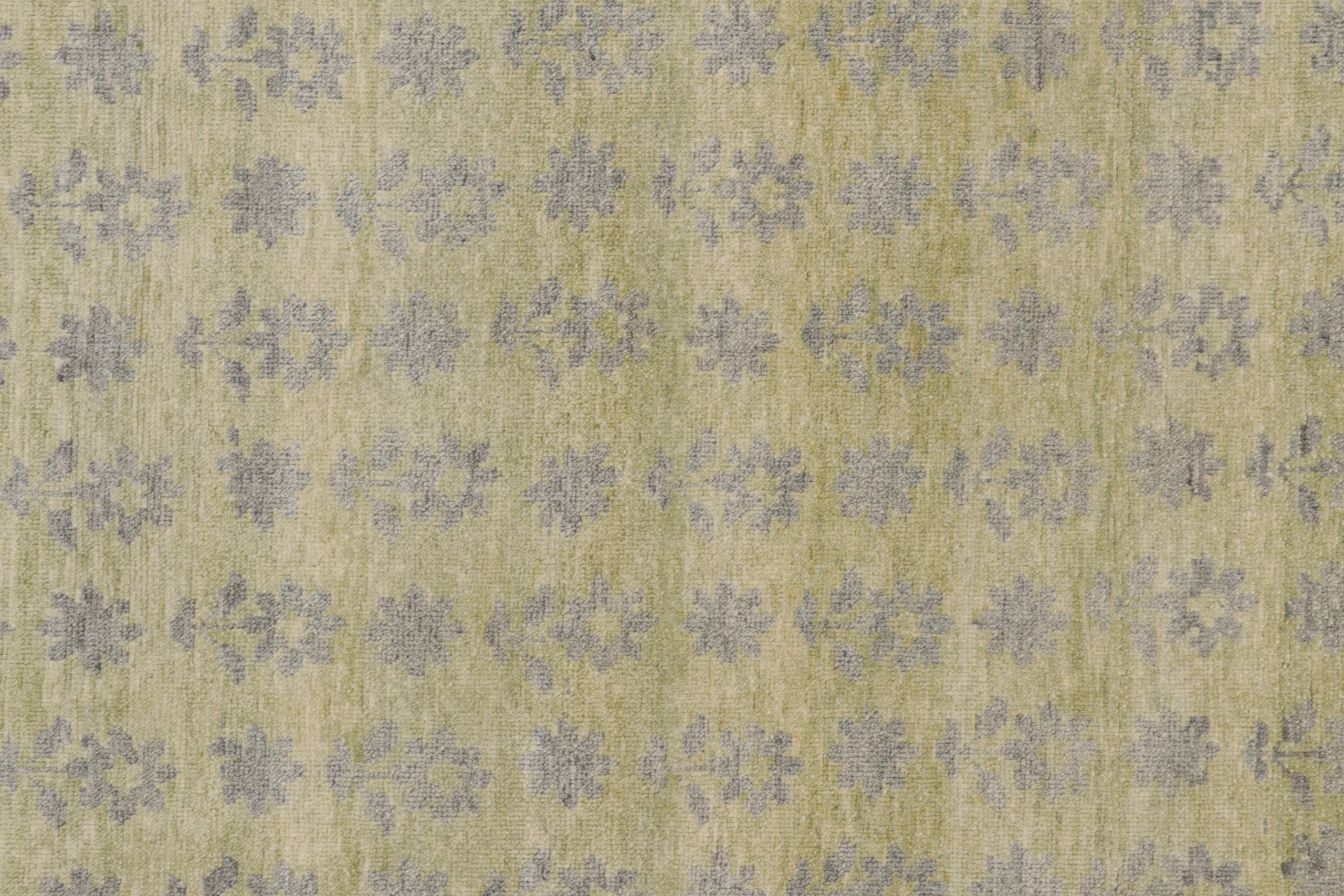 Floral Block Print Square Rug
