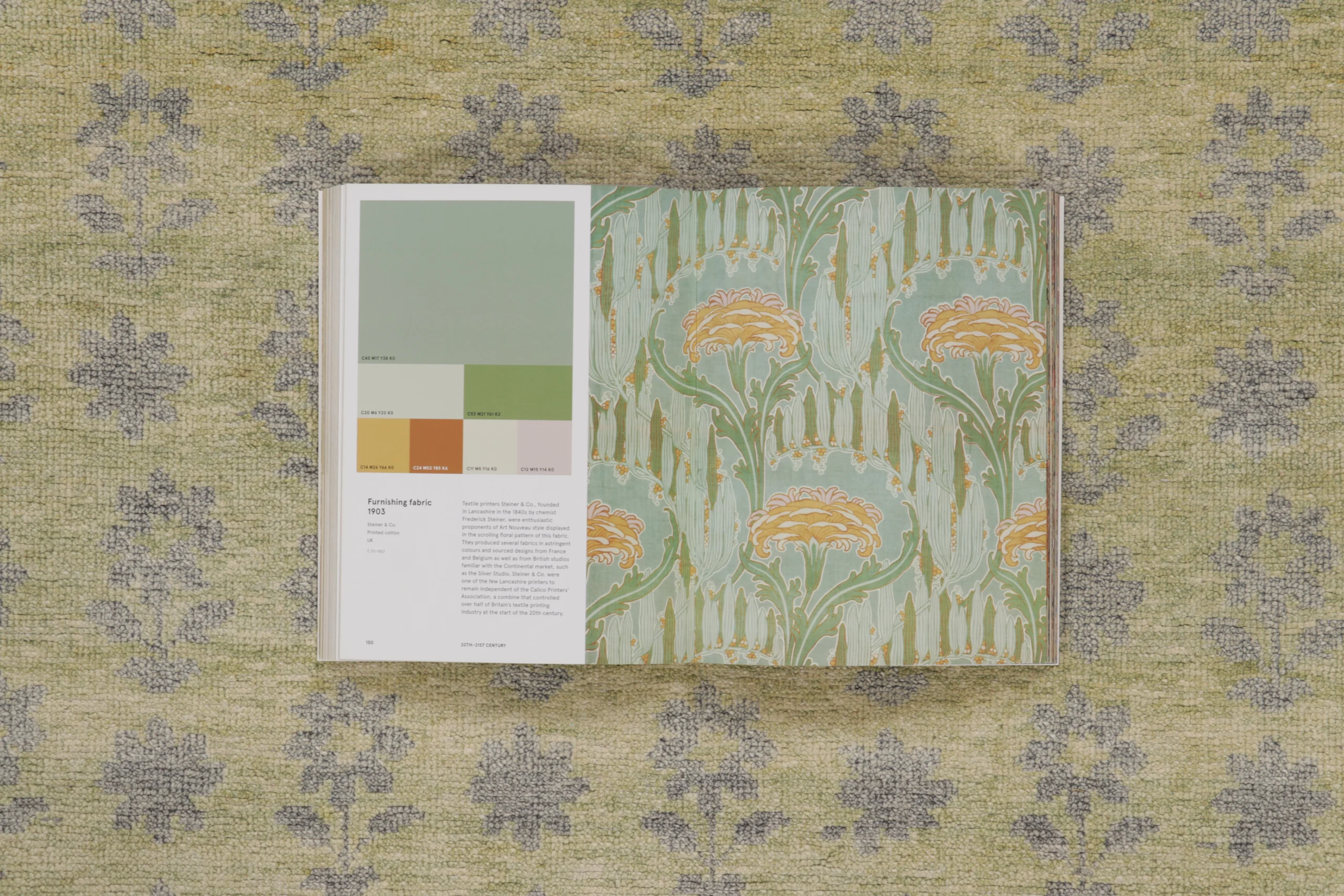 Floral Block Print Square Rug