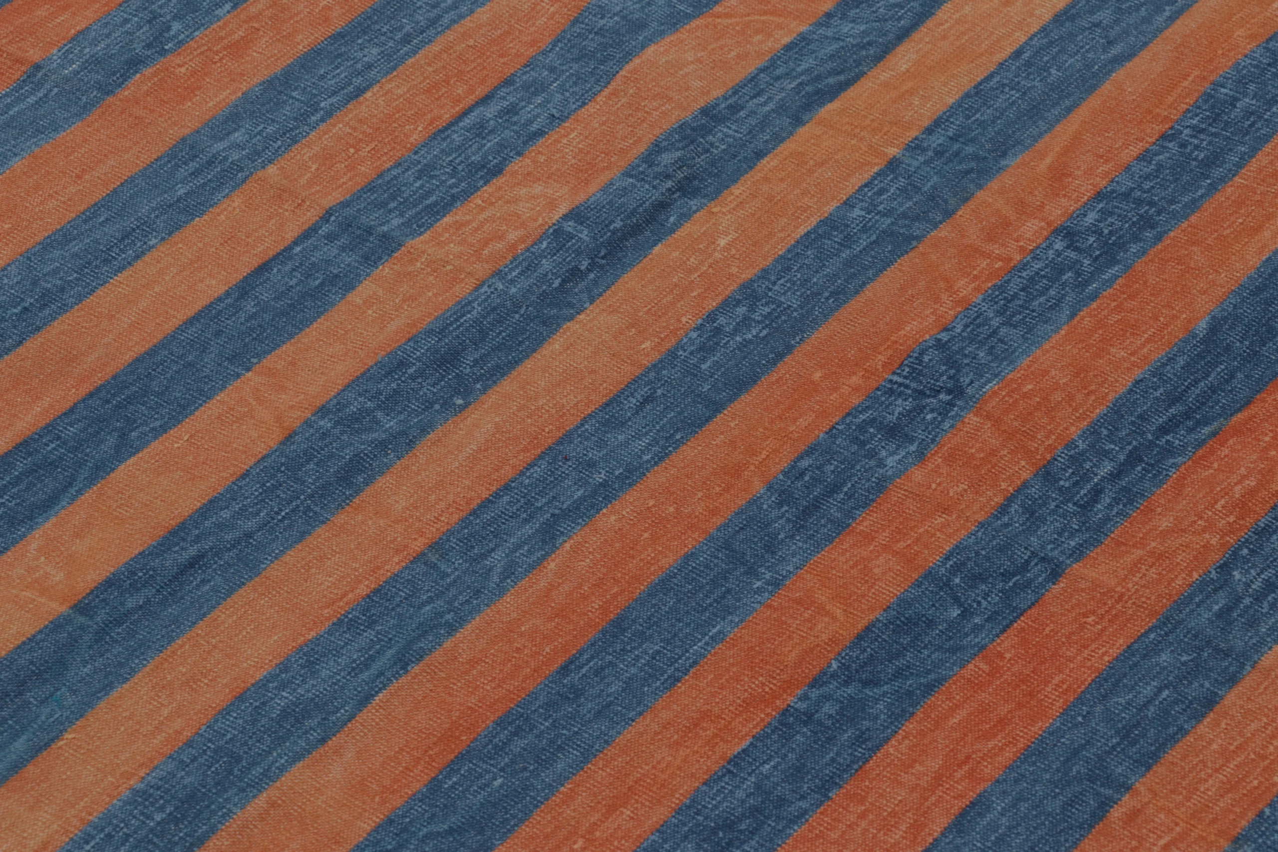 Contemporary Striped Dhurrie Runner Flatweave