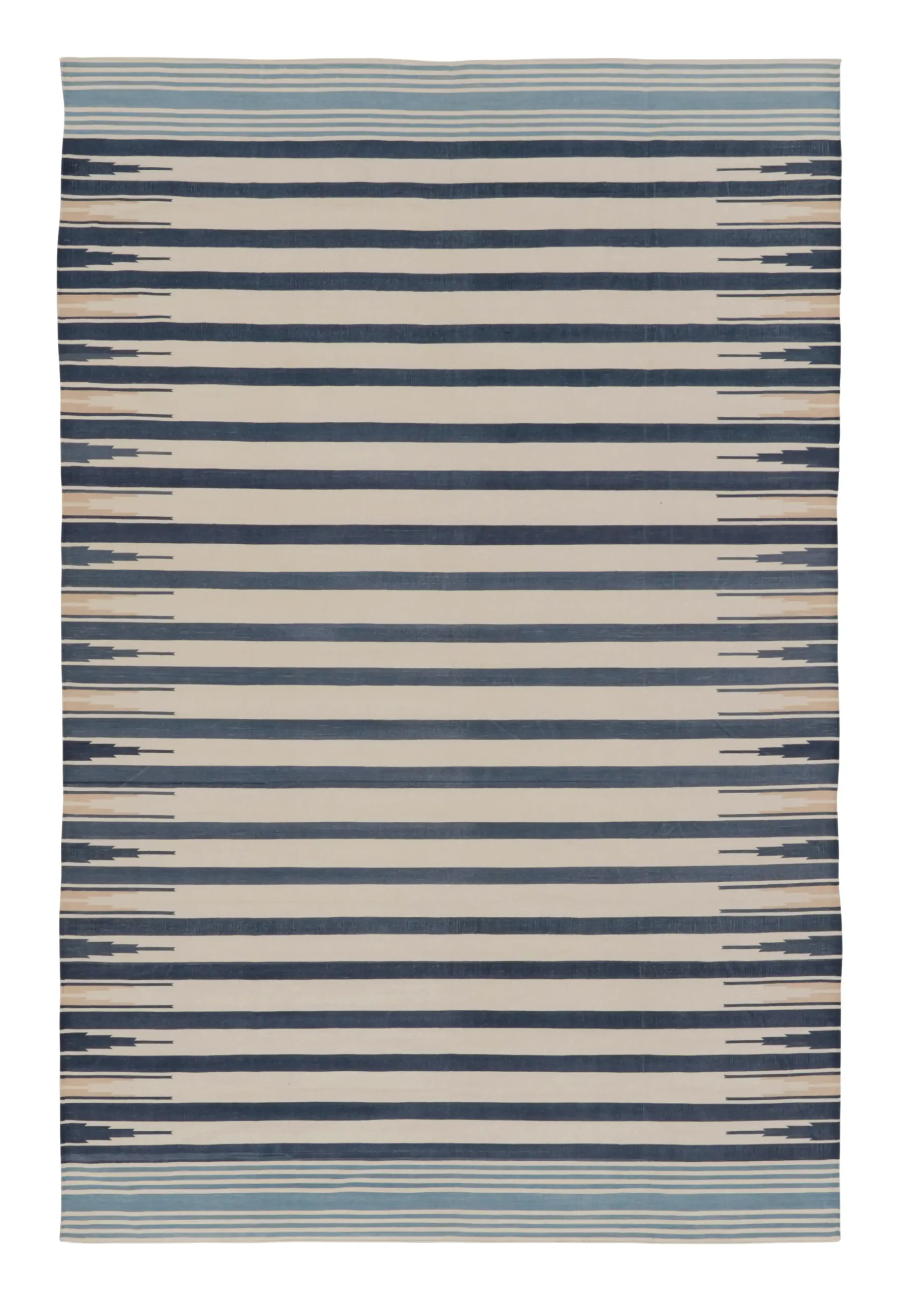 Contemporary Striped Dhurrie Flatweave Rug
