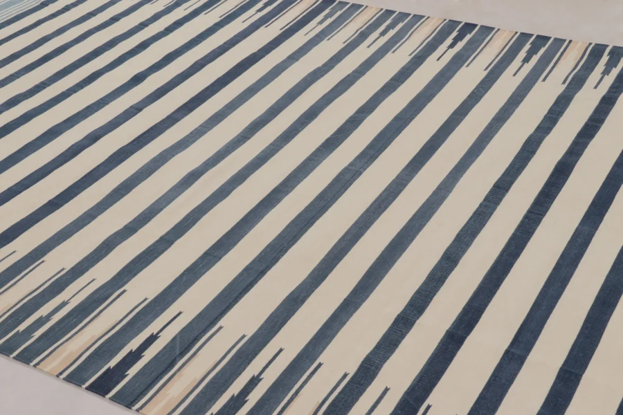 Contemporary Striped Dhurrie Flatweave Rug