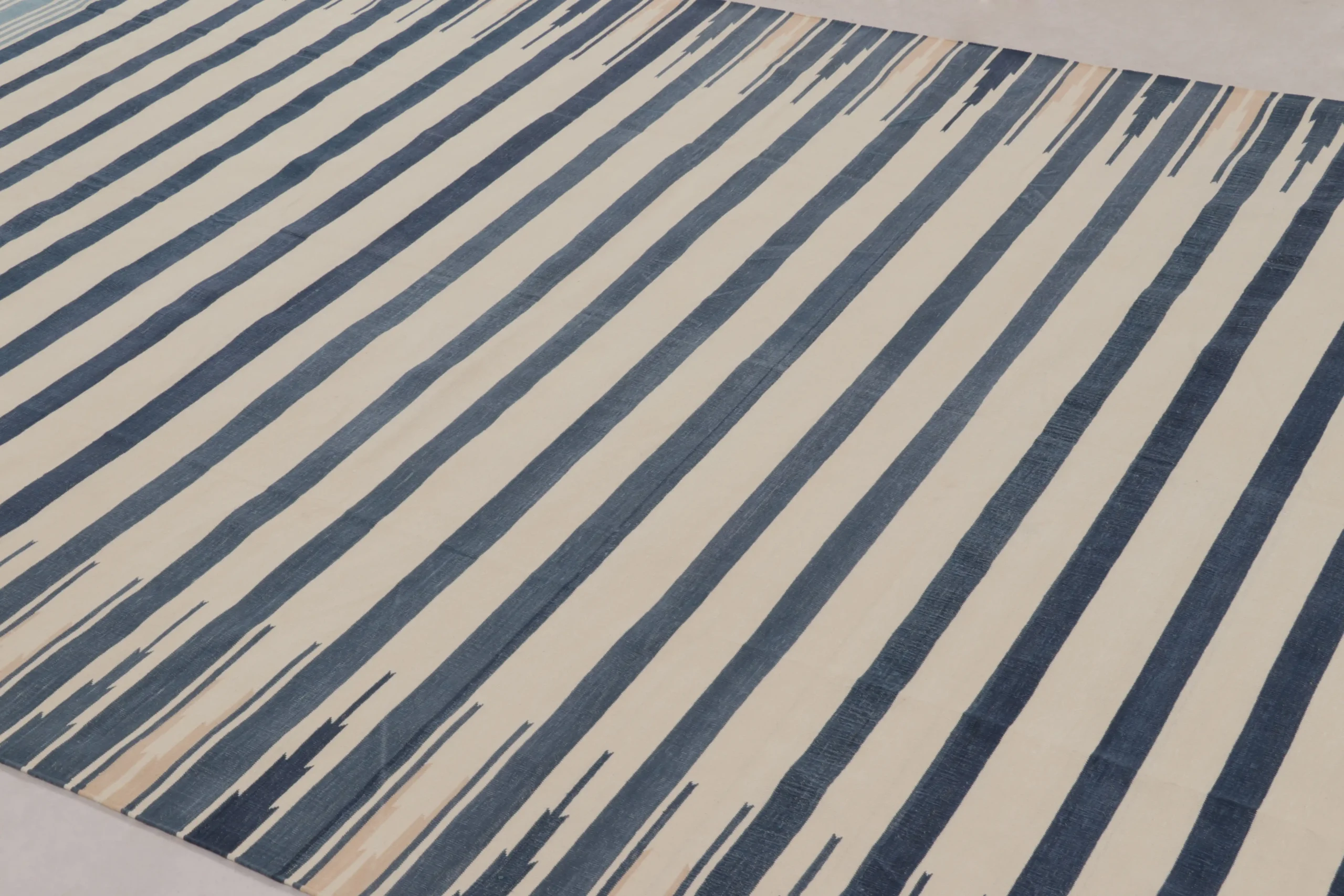 Contemporary Striped Dhurrie Flatweave Rug