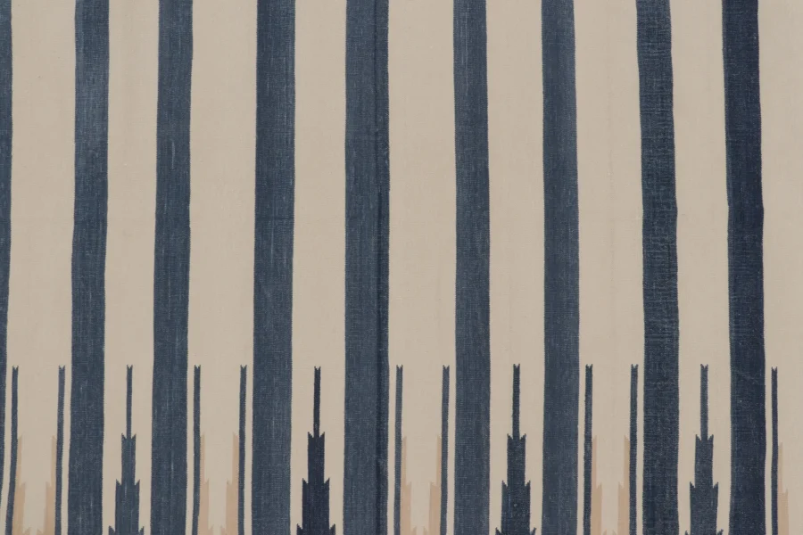Contemporary Striped Dhurrie Flatweave Rug