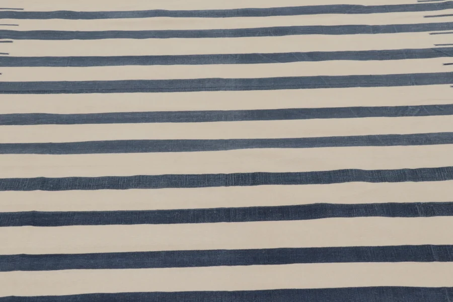 Contemporary Striped Dhurrie Flatweave Rug