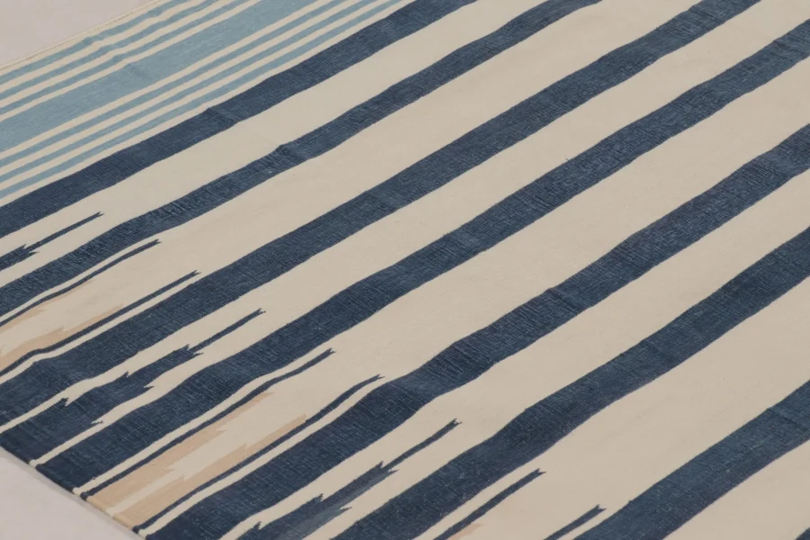 Contemporary Striped Dhurrie Flatweave Rug