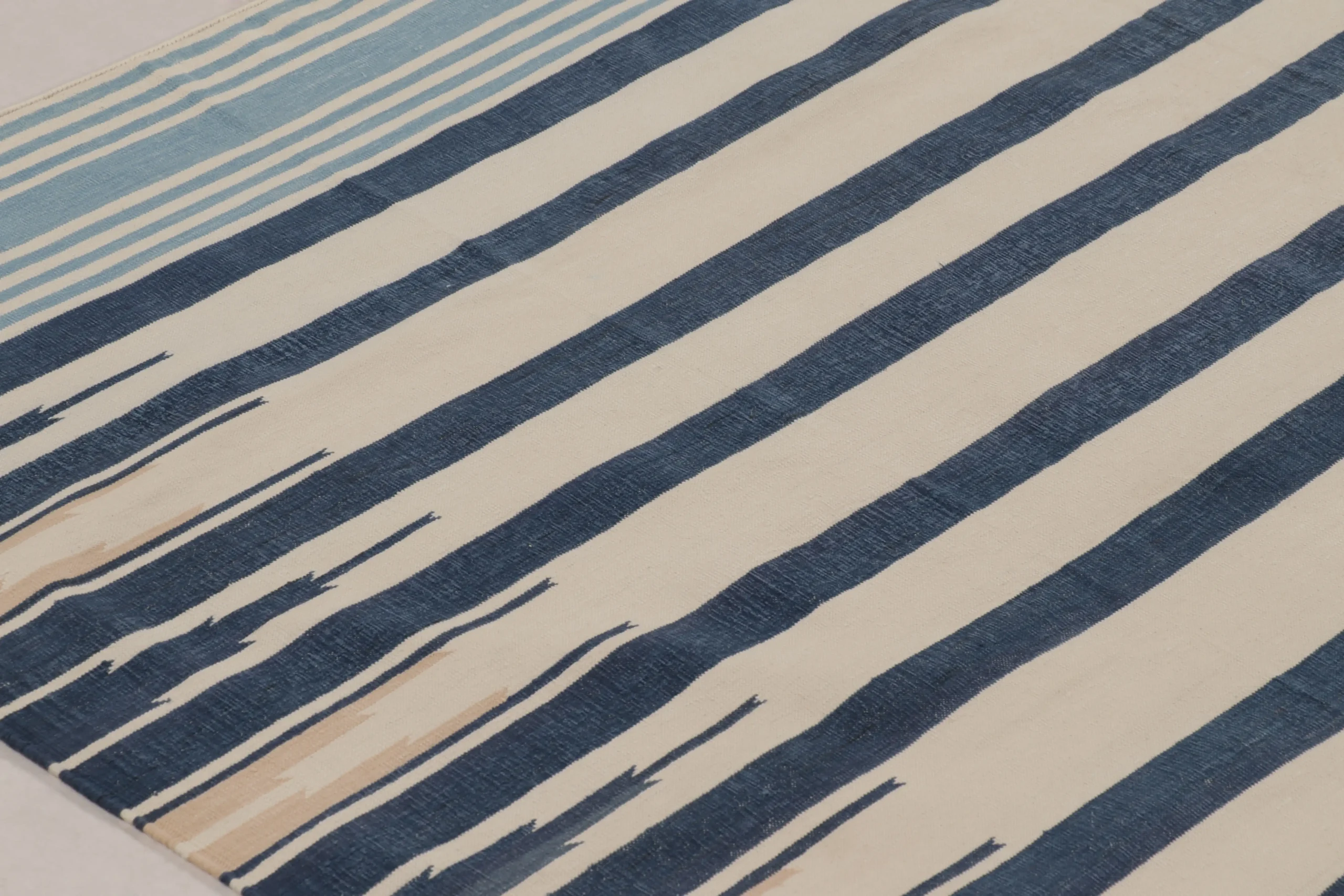 Contemporary Striped Dhurrie Flatweave Rug