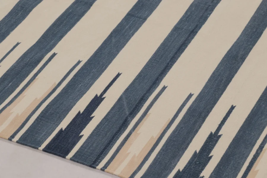 Contemporary Striped Dhurrie Flatweave Rug