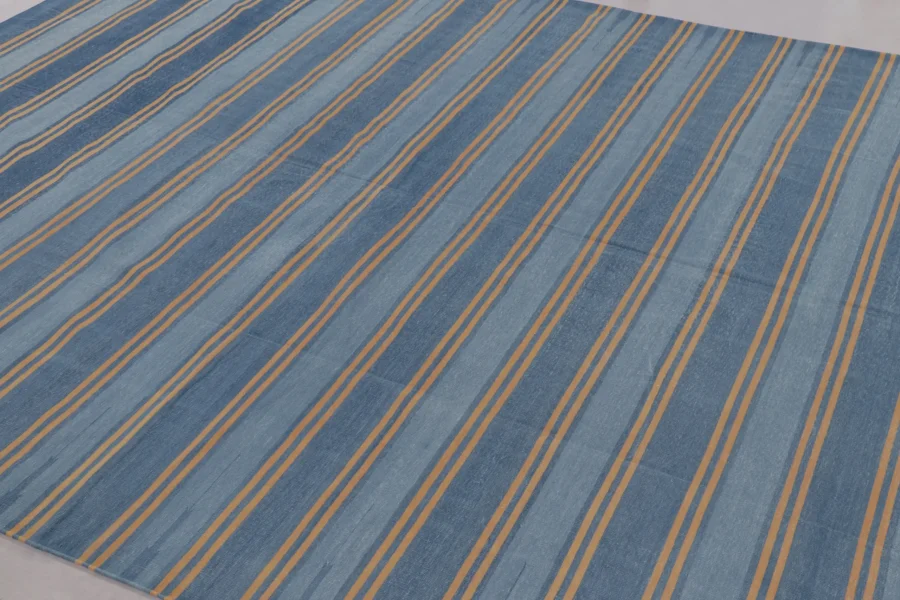 Contemporary Striped Dhurrie Flatweave Rug